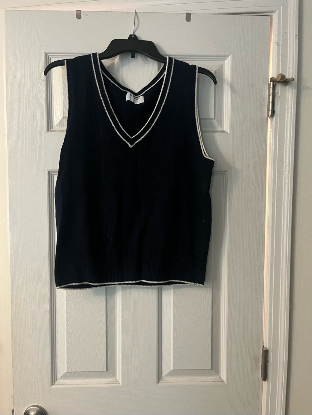 Old Navy V-Neck Sweater Tank with White Trim